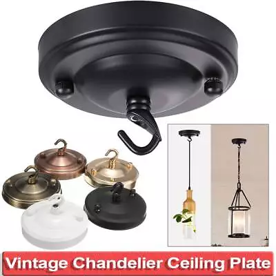 Vintage Ceiling Rose Hook Plate Holder Chandelier Lamp Light Fitting Roof Light • £8.39