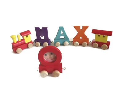 £1.80 • Buy Baby Christening Gifts Wooden Colour Train Letters For Personalised Name Train