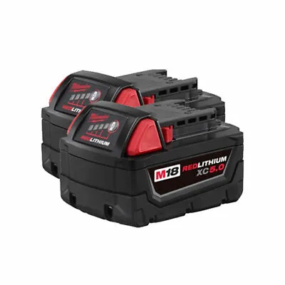 Milwaukee 48-11-1850 M18 XC 5.0 AH 18 Volt Capacity Battery 2 PACK 48-11-1852 • $108.99