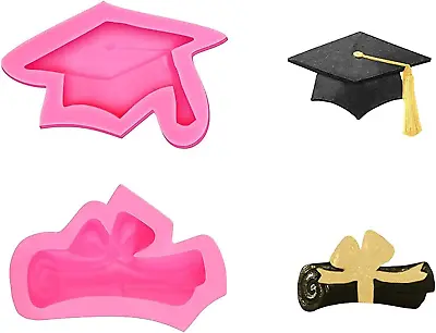 $14.88 • Buy Graduation Cap Diploma Silicone Mold Fondant Chocolate Candy Soap Ice Cube Clay 