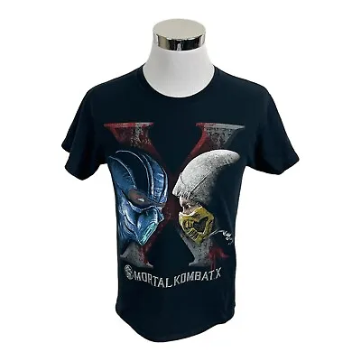 Mortal Kombat T-Shirt Mens M Black Sub Zero Scorpion X Graphic All Over Print • $18.88