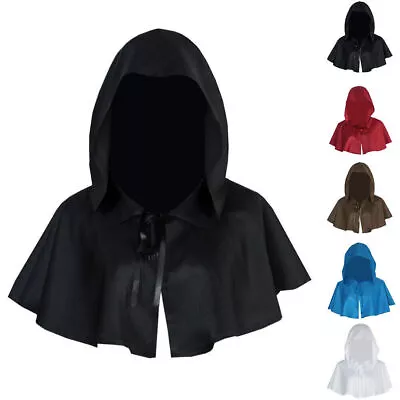 Medieval Cowl Hat Halloween Party Grim Wicca Pagan Hood Cloak Cosplay Clothes • $19.47