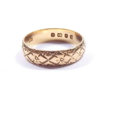 Victorian Wedding Ring 1878 London 18 Carat Gold Patterned  • £652.86