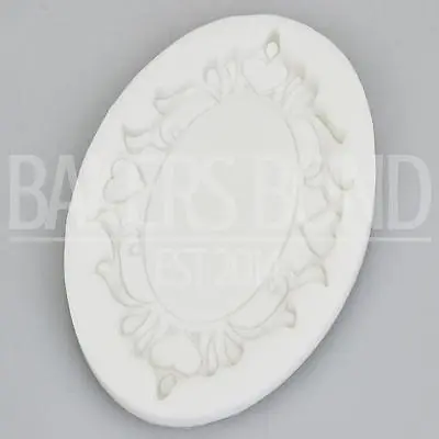 £4.99 • Buy Baroque Vintage Style Ornate Oval Heart Mirror Frame Silicone Mould Fondant