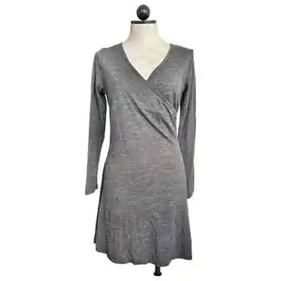 Prana Faux Wrap Wool Blend Nadia Long Sleeve Knit Dress Size Large • $35