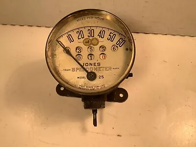 Antique Working Jones Model 25 Brass Speedometer Pat. 9/22/1908 -Model  T  Ford • $189.99