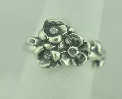 Beautiful 925 Sterling Silver Small Cherry Flower Spoon Ring • $18.99