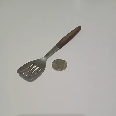 Minature Spoon Slotted Spatula Wood Handle Japan 18 8 Stainless • $9.99