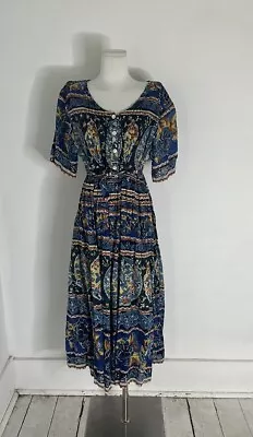 Vintage Indian Cotton Blockprint Dress    • $68