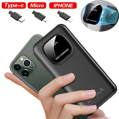 $17.99 • Buy 900000mAh Digital Power Bank Battery For Mobile Phone +USB-C IPhone Charge Cable