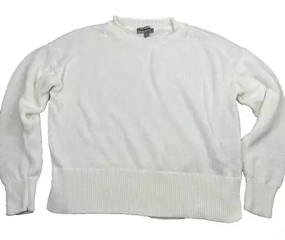 J Crew Beach Sweater Linen Cotton Blend Women's Size XS Ivory Pullover BQ194 • $22.99