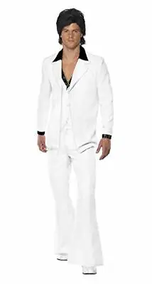 Smiffys Adult Mens 1970s Suit Costume Jacket With Mock Shirt And Waistcoat An • £32.73