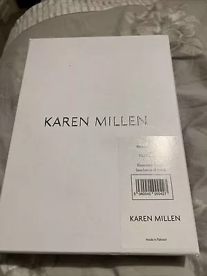 £7.99 • Buy Karen Millen Boxed Pair Pillowcases BNWT 100% Cotton Black White Grey Floral