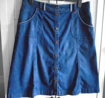 Size 16 Dark Blue Denim Marks And Spencers Button Through Skirt • £5.99