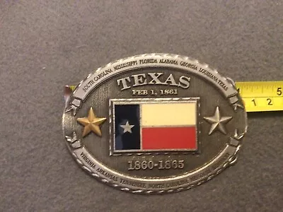 Texas CSA Flag Belt Buckle Dated 2003. Made In U.S.A.  • $14.50