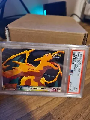 Pokemon Charizard PSA 9 Mint Fight Rages Movie Edition 1999 #35 - Blue Label • $79.99