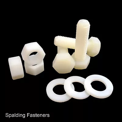 £374.87 • Buy Metric Nylon Plastic Bolts , Nuts & Washers, M5,M6,M8,M10,& M12