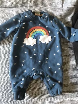 £3.99 • Buy Frugi Organic Cotton Romper Abisko Stars & Rainbow Boy Girl Baby 0-3 Months
