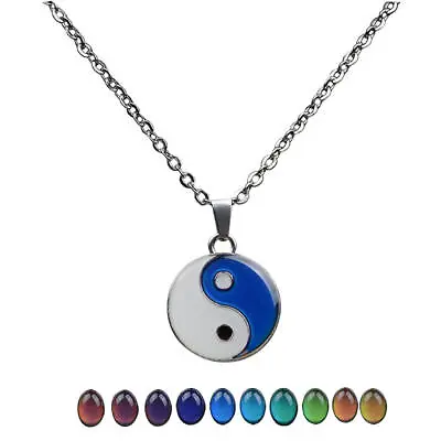 Yin Yang Colour Changing Mood Necklace Pendant Feeling Choker For Mens • £3.96