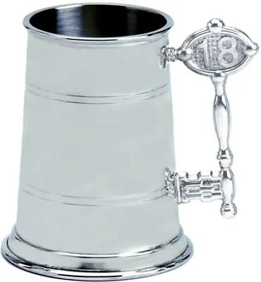 18th Birthday Key Handle 1pt Pewter Tankard Plain Can Be Engraved • £46.99