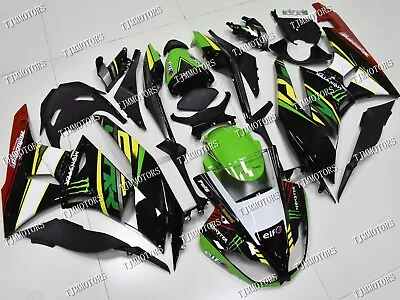 Black Green ABS Injection Mold Bodywork Fairing Kit For 2009-2012 Kawasaki ZX-6R • £345