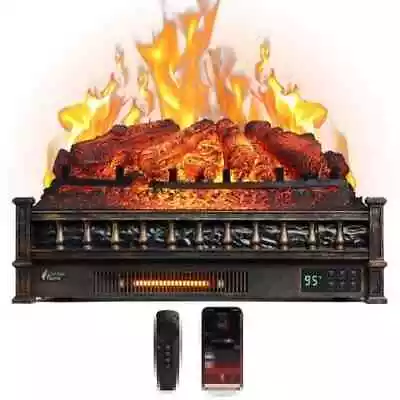 Turbro Infrared Quartz Electric Fireplace Log Heater 1500W Wi-Fi Enabled Bronze • $147.03