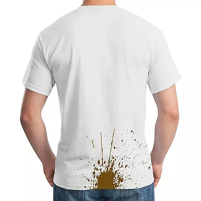 Poo Stain T-Shirt - Funny Poop Splat Joke Stag Party Fancy Dress Prank Mens Top • £9.42