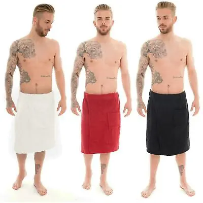 £9.99 • Buy Mens 100% Cotton Shower Wrap Sauna Gym Swimming Holiday Spa Bath Beach Towel 