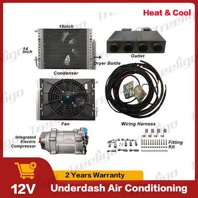 Universal DC 12v Heat&Cool Electric UnderDash Car Air Conditioner Kit Evaporator • $699.99