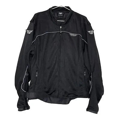 Fly Technical Riding Gear Mesh Racing Jacket Mens Large Back Pad Armor Black • $39.99