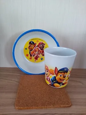 PAW PATROL Children's Dish/Bowl And Beaker/Cup Melamine Set Multicoloured NEW  • £2.99