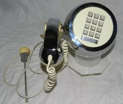 Vintage TeleConcepts Mid-Century Modern Space-Age Chrome + Lucite Sphere Phone • $199.88