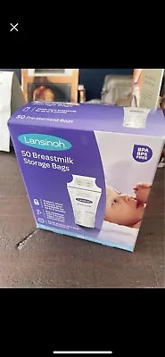 Pack Of 50 Breast Milk Storage Bags Leak Proof Breastmilk Pouches Lansinoh • £12