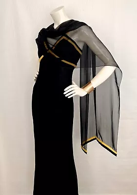VTG Chanel Long Black Silk Mermaid Dress A/W 94-95 Sz.FR40 - US8 • $1780