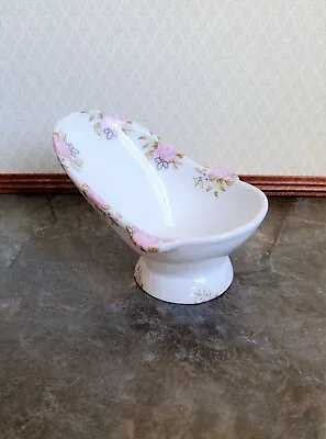 Dollhouse Miniature Hip Bath Bathtub Ceramic Tub Small Pink Floral 1:12 Scale • $6