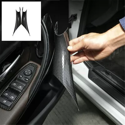 2x Carbon Fiber Inner Door Handle Pull Cover For BMW 3 4 Series F30 F35 2012-18 • $17.89