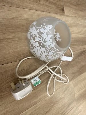 £6 • Buy Ikea Knubbig Glass Table Top Lamp Frosted White Cherry Blossoms Bedside Table