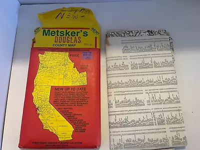 Vintage Metsker's Map Of DOUGLAS County Oregon C1987 • $9.50