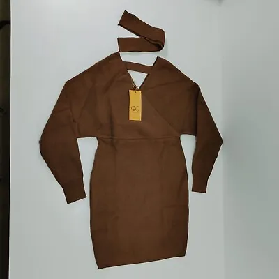 Grecerelle Women's Sweater Dress Size S  Knit Midi Brown • £28.49