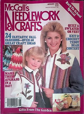 McCall's Needlework & Crafts Magazine August 1985 Fall Fashions Afghans Gifts • $6.99