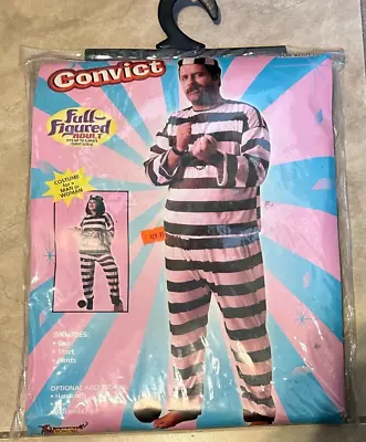 Prisoner Convict Black & White Stripe Costume Adult UNISEX NEW Forum XL 2XL • $26.95