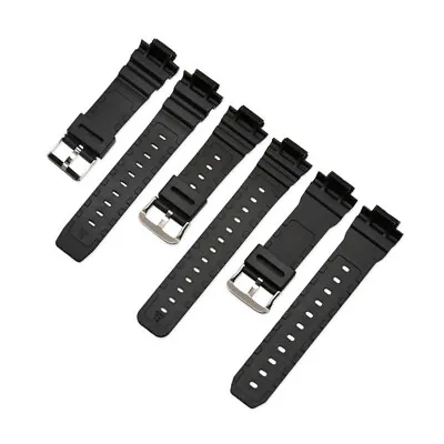 Black Resin Watch Strap For CASIO Sport Diving Watch Rubber Replacement Band • $12.79