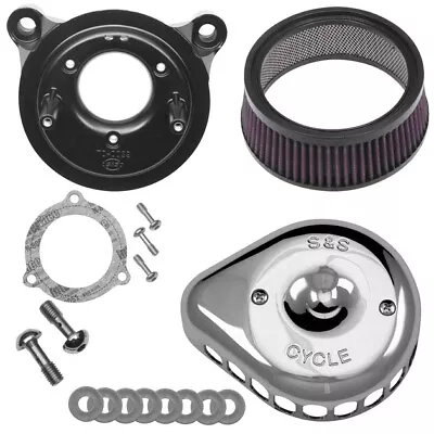 S&S Stealth Mini Teardrop Air Cleaner Kit Chrome #170-0437 Harley Davidson • $323.96