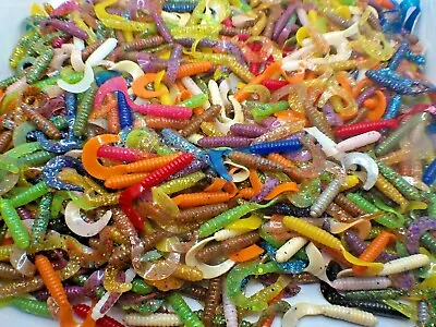 60 Assorted Colors 2  Single Tail Twister Grub Fishing Lures Baits Crappies • $5.99
