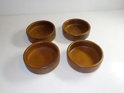 Vintage Style Wooden Salad Pasta Cereal Bowls Set Of 4 Dinnerware MCM • $19.99