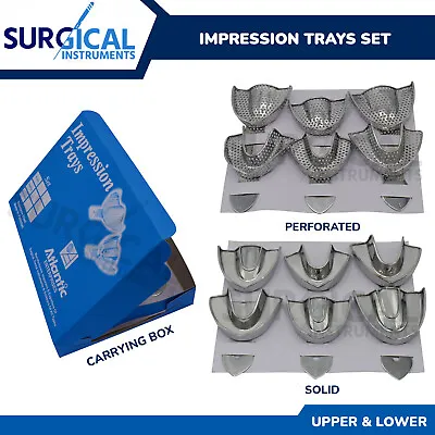 Dental Metal Impression Trays Solid & Perfo Stainless Steel Upper + Lower Choose • $18.99