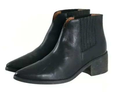 Madewell Women's Chelsea Boots Size 9.5 Leather Black • $44.80