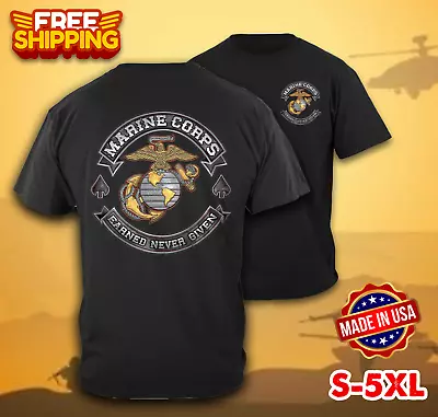 Marine Corps T-Shirt USMC Marine Corps Biker MC T-Shirt S-5XL Made In US • $21.49