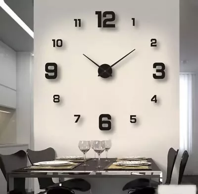 £6.99 • Buy For Home Stickers Frameless Luminous Digital Clock 3D Wall Clock Wall Decor