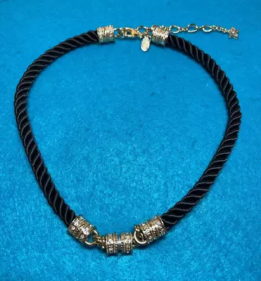 Kirks Folly Mystic Cord Magnetic Interchangable Necklace Black/Gold • $14.99